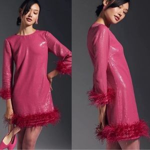 Vineet Bahl pink sea feather dress